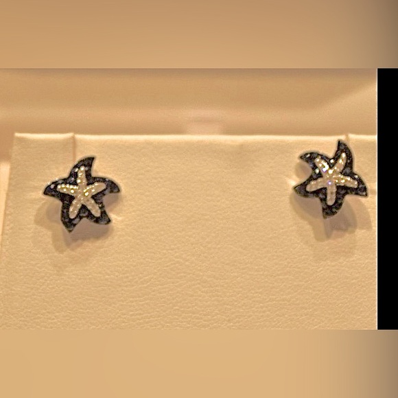 Effy Jewelry - EFFY Diamond and Sapphire Starfish Earring 14k WG - Sea Side Collection, LN